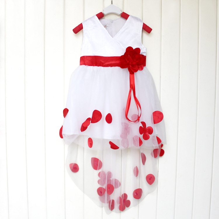 F68016-1 V-neck  flower girl dress